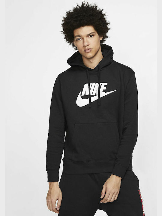 Nike Sportswear Club Men's Sweatshirt with Hood & Pockets Black