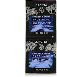 Apivita Express Beauty cu lavandă de mare Mască de Față pentru Hidratare / Detoxifiere 2buc 8ml