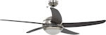 vidaXL Ceiling Fan 128cm with Light and Remote Control Brown