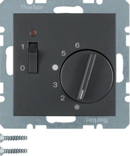 Hager S.1 Berker X Analog Anthrazit Matt 20301606 Analog Thermostat Raum