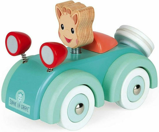 Janod Превозно средство Sophie La Girafe Car от дърво със светлина за 12++ месеца