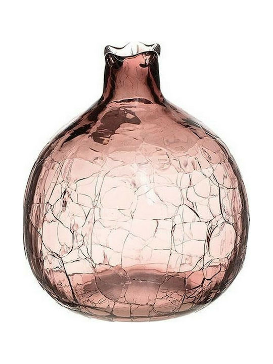 Inart Tischplatte Glücksbringer Granatapfel Pink aus Glas 9x9cm 1Stück