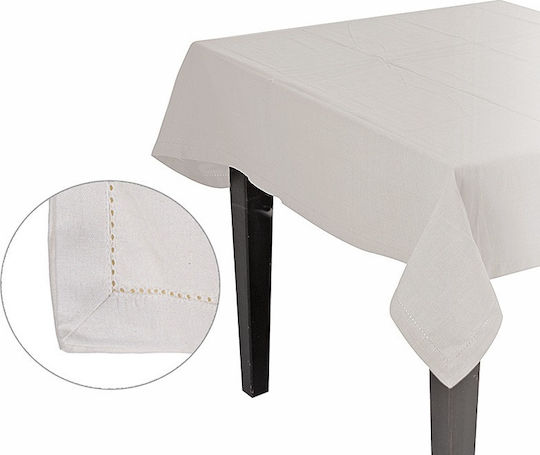 Zaros HM552 Embroidered White Tablecloth 140x240cm