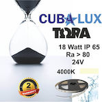 Cubalux Rezistentă la apă Bandă LED Alimentare 24V cu Lumină Alb Natural Lungime 5m și 96 LED-uri pe Metru SMD2835