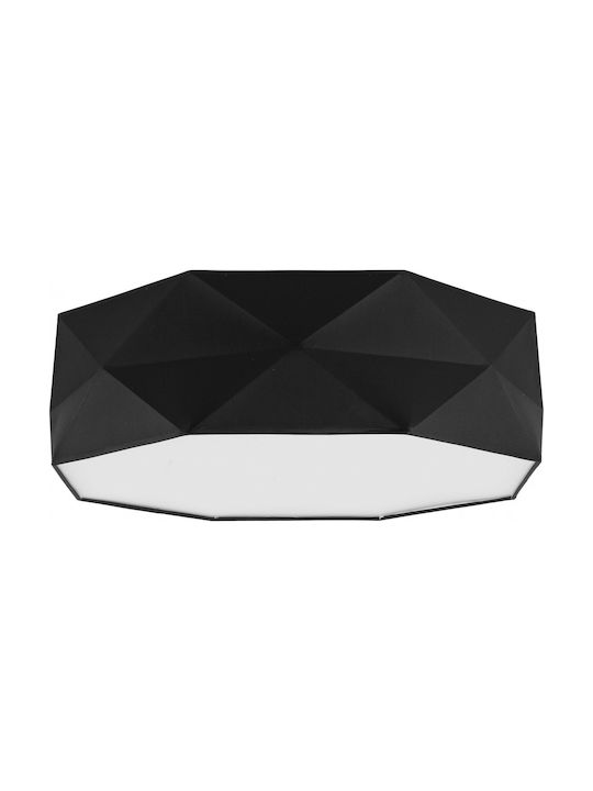 TK Lighting Kantoor Modern Metallic Ceiling Mount Light with Socket E27 in Black color 52pcs