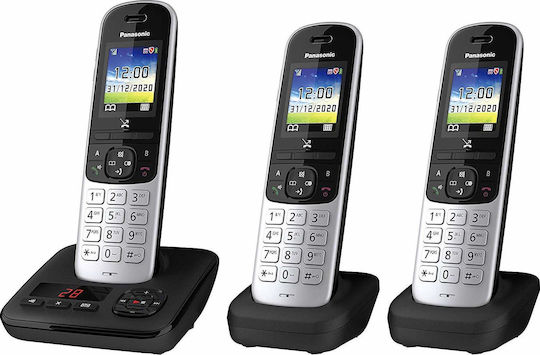 Panasonic KX-TGH723 Cordless Phone (Triple Set) Black