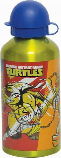 Gim Kids Water Bottle Teenage Mutant Ninja Turtles Aluminium with Pop-Up Cap Yellow 500ml