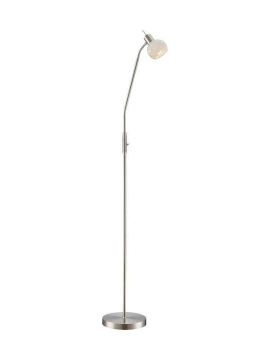 Globo Lighting Elliott Floor Lamp H145xW49cm. with Socket for Bulb E14 Silver