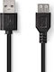 Nedis USB 2.0 Cable USB-A male - USB-A female Μαύρο 2m CCGB60010BK20