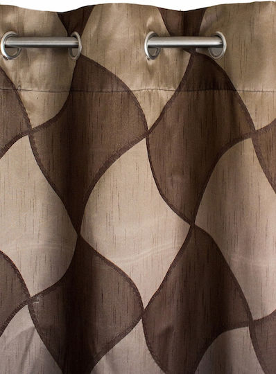 Mc Decor Curtain with Grommets 70007 Brown 140x260cm