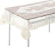 Inart Tablecloth with Lace White 110x180cm