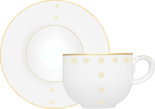 Ionia J' Adore Cup Tea Porcelain White-Gold 180ml