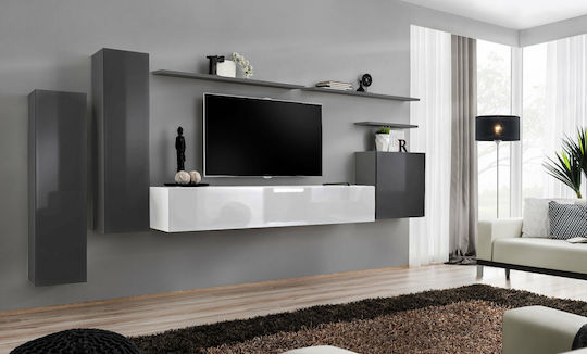 Wohnzimmer TV-Einheit Swiss I Weiß L300xB40xH60cm