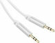 GoGEN 3,5mm Klinkenkabel 3,5mm Stecker - 3,5mm Stecker Weiß 5m mit Vergoldeten Anschlüssen JACK500MM02