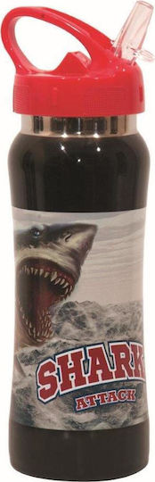 Back Me Up Παιδικό Παγούρι Ανοξείδωτο με Καλαμάκι Shark 580ml