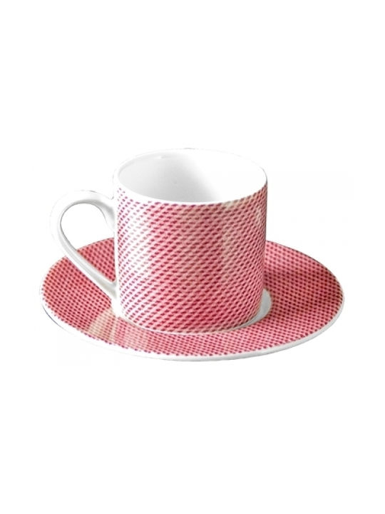 Van Kottler Σετ Φλυτζάνια Καφέ Pink Πορσελάνης Porcelain Coffee Cup Set 90ml 6pcs