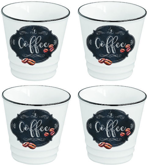 Marva Set of Cups Espresso Porcelain White 100ml 4pcs