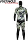 Pathos Medi Divisible Wetsuit Shaved with Chest Pad for Speargun Green Camouflage 7mm