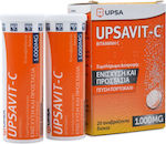 UPSA Upsavit C Βιταμίνη για Ενέργεια & Ανοσοποιητικό 1000mg Πορτοκάλι 20 αναβράζοντα δισκία
