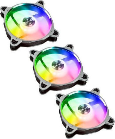 Lian Li Bora Case Fan 120mm (2050rpm / 57.2cfm) with RGB Lighting and 4-Pin PWM Connection 3pcs Bora Silver