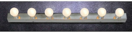 Home Lighting Tube Modern Lamp Wall with Socket E14 Silver 70x8x3.8cm