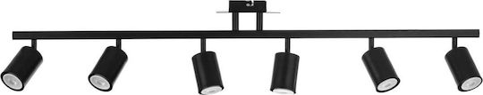 Inlight Spot mit 6 Lichtern und mit Fassung GU10 in Schwarz Farbe