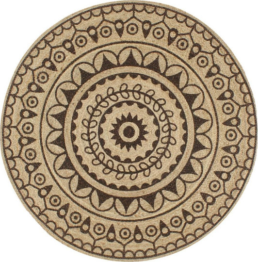 vidaXL Handmade Rug Round Summer Wicker Brown