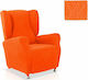 Mc Decor Waves Elastic Cover for Bergère Naranja 70x110cm 1pcs MCL.EL.WAVES.MP-PORTOKALI