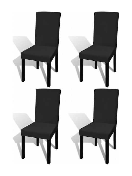 vidaXL Ελαστικό Κάλυμμα Καρέκλας Μαύρο