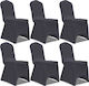 vidaXL Elastic Cover for Chair Charcoal 6pcs