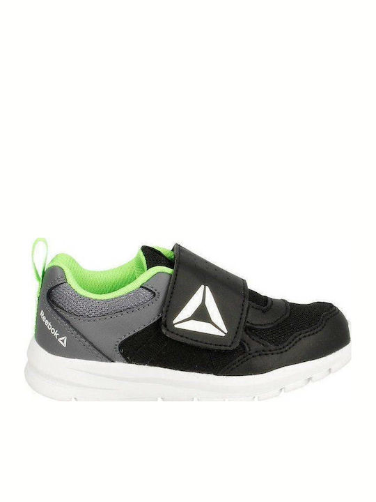 Almotio 4.0 Kids Sports Shoes Running with Hoop & Loop Closure Black