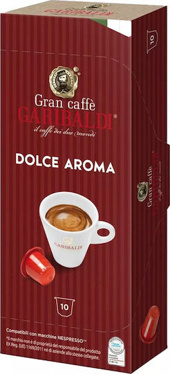 Garibaldi Κάψουλες Espresso Dolce Aroma Συμβατές με Μηχανή Nespresso 10caps