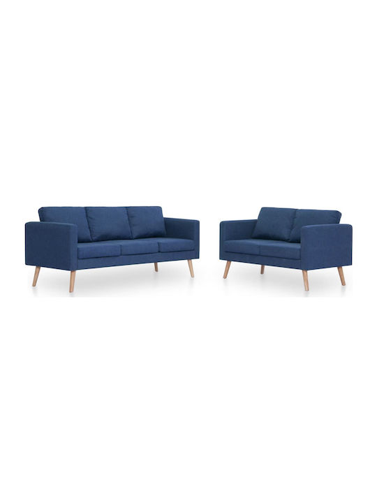 Living Room Furniture Set 3-Seater & 2-Seater Blue