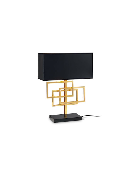 Ideal Lux Luxury TL1 Μεταλλικό Πορτατίφ για Ντουί E14 με Μαύρο Καπέλο και Χρυσή Βάση