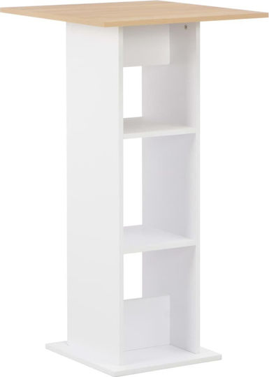 Square Table Bar Wooden Oak 60x60x110cm