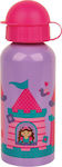 Stephen Joseph Princess Kids Water Bottle Aluminium Lilac 380ml