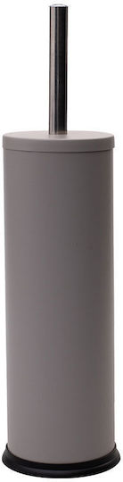 Classic Metallic Toilet Brush With Plastic Container 23cm Matte Taupe