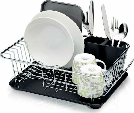 Kitchen Craft Στραγγιστήρι Νεροχύτη Μεταλλικό Μαύρο 42x30.5x15cm