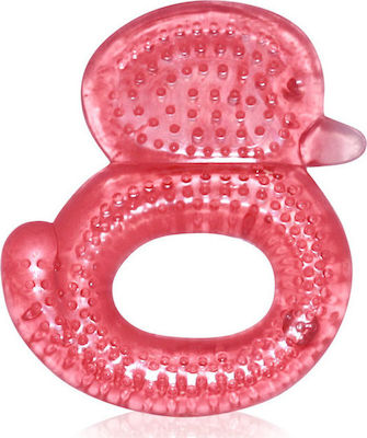 Lorelli Duck Teething Ring with Water made of Silicone for 3 m+ Pink 1pcs