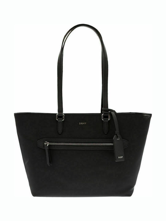 DKNY R81AE398 Leather Women's Bag Shopper Shoulder Black R81AE398-BSV