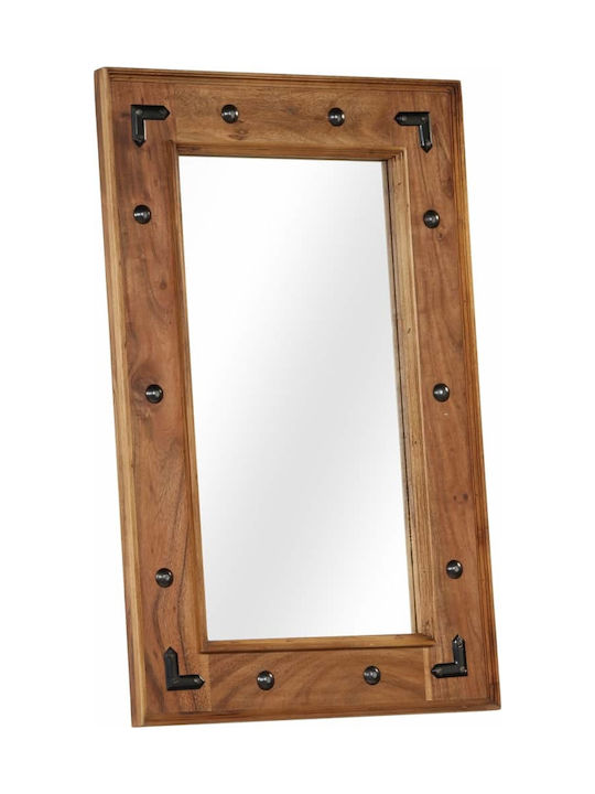 vidaXL 246308 Wall Mirror with Brown Wooden Frame 80x80cm 1pcs