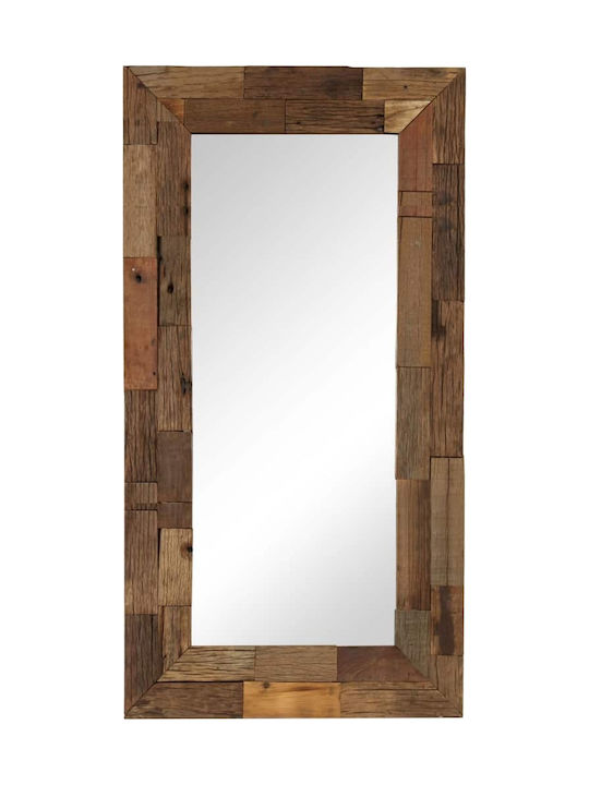 vidaXL 246306 Wall Mirror with Brown Wooden Fra...