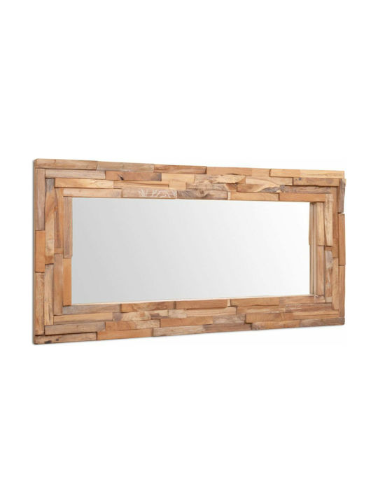 vidaXL Wall Mirror with Brown Wooden Frame 60x120cm 1pcs