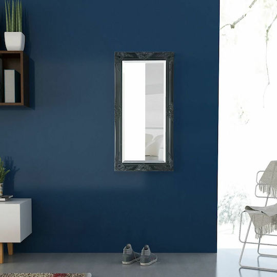 vidaXL Oglindă de Perete cu Negru Ramă din Lemn 100x50cm 1buc