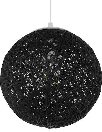 GloboStar Rattan Lustră Negru cu Dulie E27 22x22x20cm.