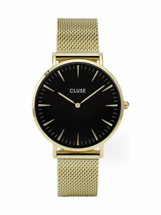 Cluse La Boheme Mesh Γυναικείο Ρολόι 38mm Μπαταρίας με Ροζ Χρυσό Μεταλλικό Μπρασελέ
