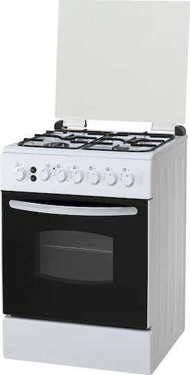 Din Gas 60-GGF40F Aragaz cu Gaz Lichefiat 65lt cu Plite pe Gaz Lichefiat L60cm. White