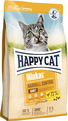 Happy Cat Minkas Hairball Control Dry Food for Adult Cats with Chicken 1.5kg