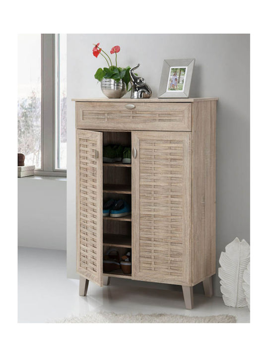 Holz Schuhschrank FP-03C mit 5 Regalen Beige L77.8xW36.8xH119.6cm
