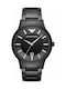 Emporio Armani Renato Watch Battery with Black Metal Bracelet